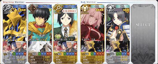 fgo-3ターン低レア編成