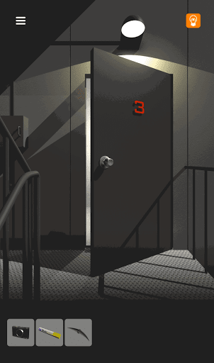 脱出ゲーム非常階段_3階_当てはまるように入力しドアを開けて部屋に入る