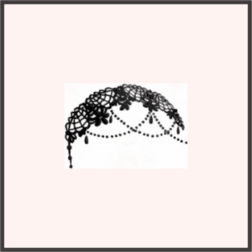 黒花ヘアバンド