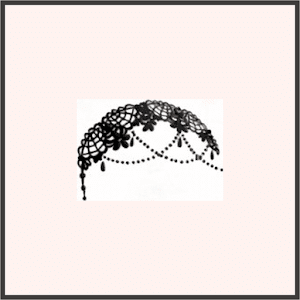 黒花ヘアバンド