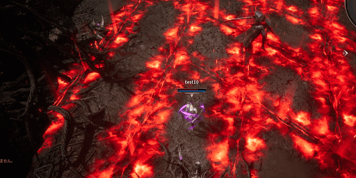 地面が赤く光ったら隙間に潜り込む