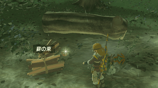 木を伐採して薪を用意する