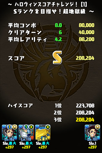 ハロウィンスコアチャレンジ-ログイン炭治郎パーティ