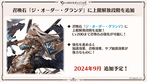 召喚石「グランデ」にLv200上限解放実装