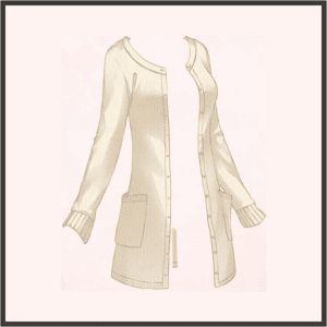 ベージュのカーディガン