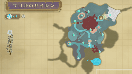 マップでしずくの位置を確認しよう