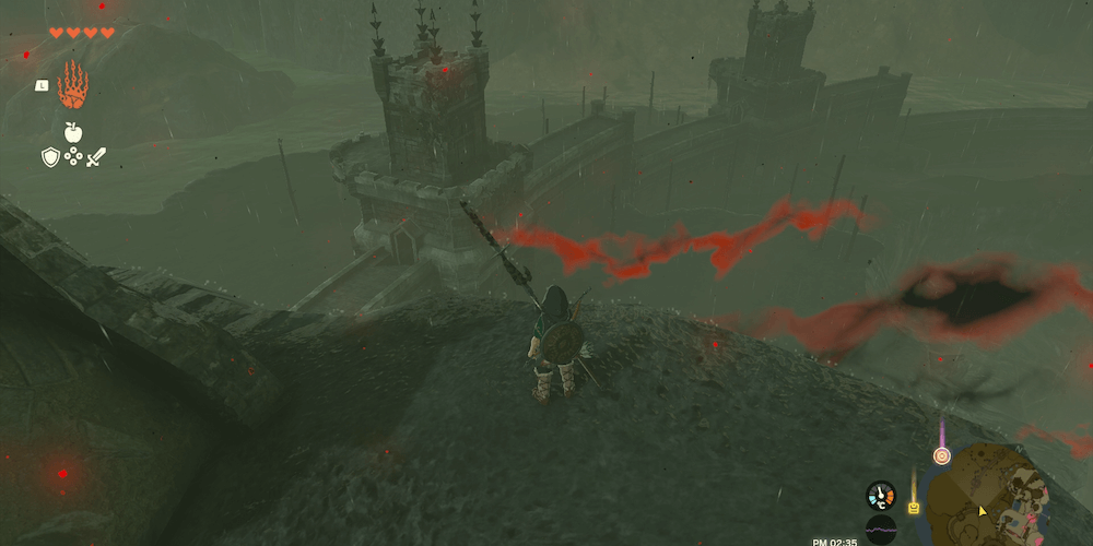 西側の城壁の位置