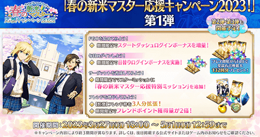 fgo-春の新米マスター応援キャンペーン2023