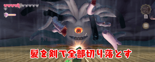ゼルダSWS_剣で髪を切る