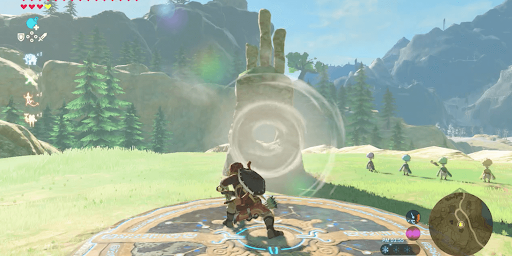 ゼルダBotW_姉妹の並ぶ順番で岩に風を送る